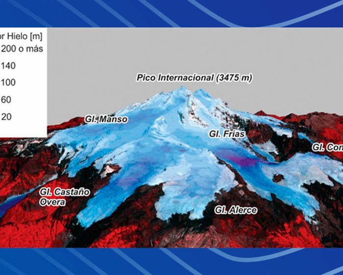 Estiman el espesor y volumen de los glaciares del Monte Tronador